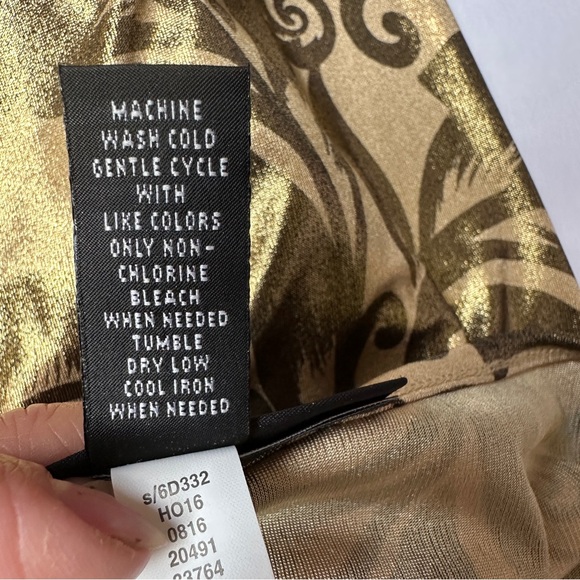 INC International Concepts Gold Wrap Top Women’s Sz Small intricate patterns - Picture 5 of 5